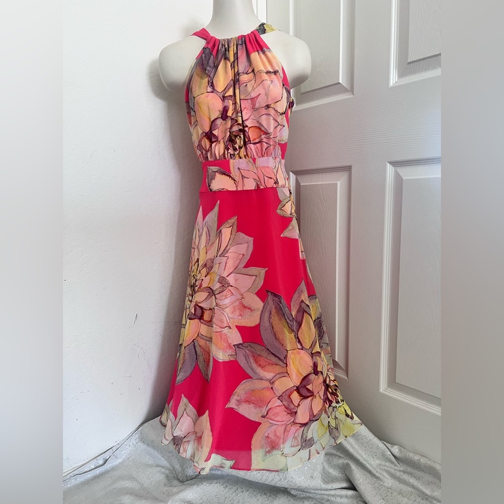 Trina Turk Halter Spring Floral Dress Lined